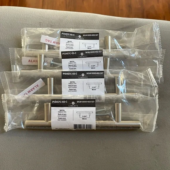 Liberty Brushed Silver Drawer Pulls 4 pieces - Picture 1 of 5